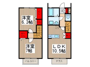 ディアコートB棟の物件間取画像